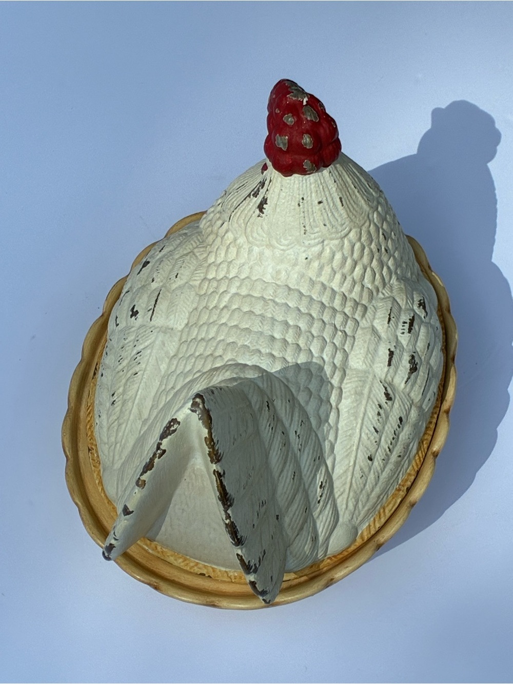 Vintage Large Ceramic Hen on Nest Covered Dish - Picture 4 of 16